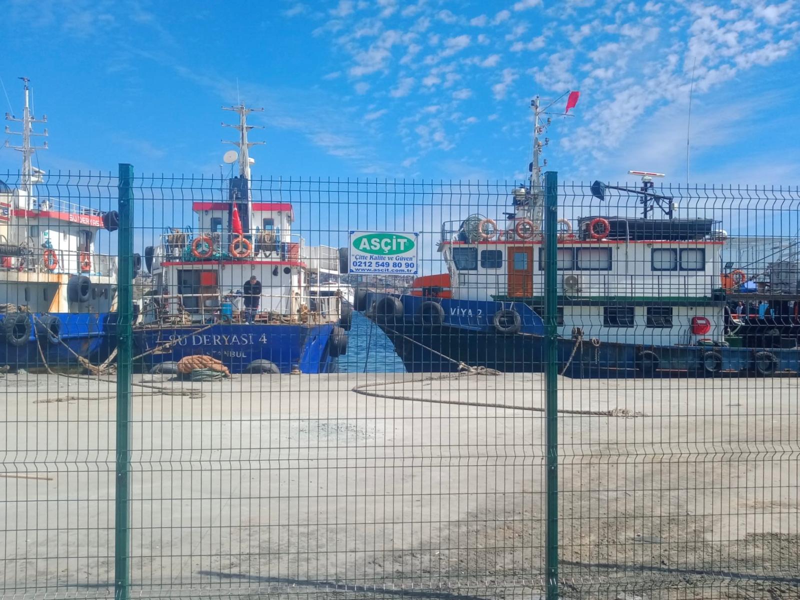 Liman çevresinde yeşil panel çit